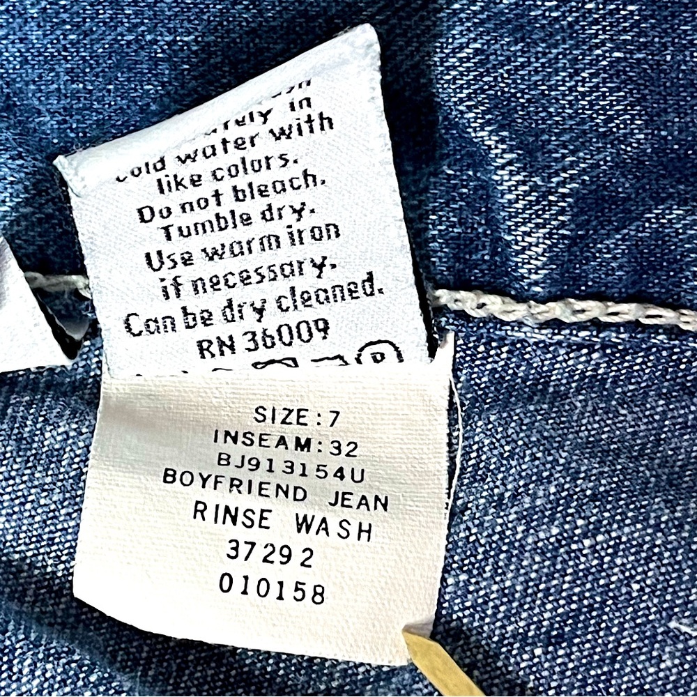 CALVIN KLEIN 90’s Boyfriend Jeans Button Fly Rinse Wash Blue Size 7 - Picture 9 of 9